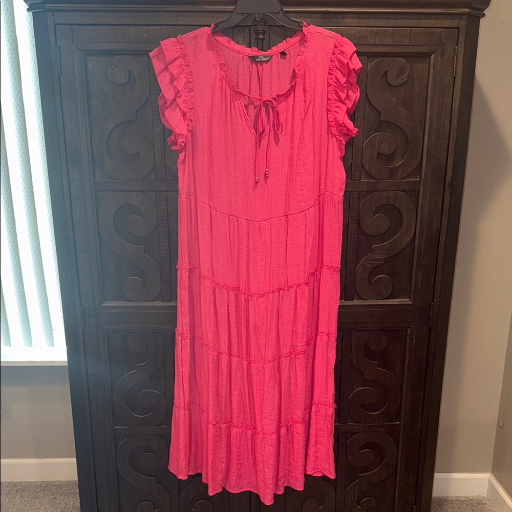 Pink Ruffled Women's Dress